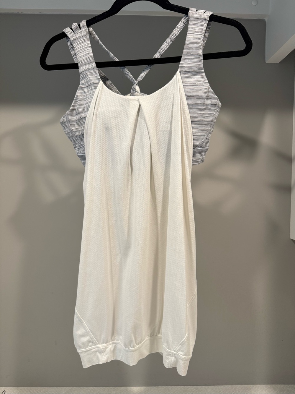 Lululemon Women’s White Active Tank with Heathered Gray Support